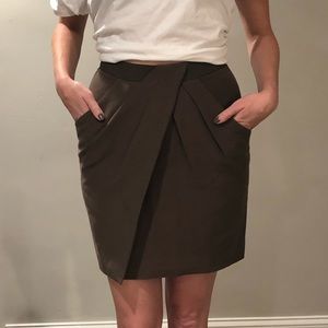 Brown Pleat Skirt